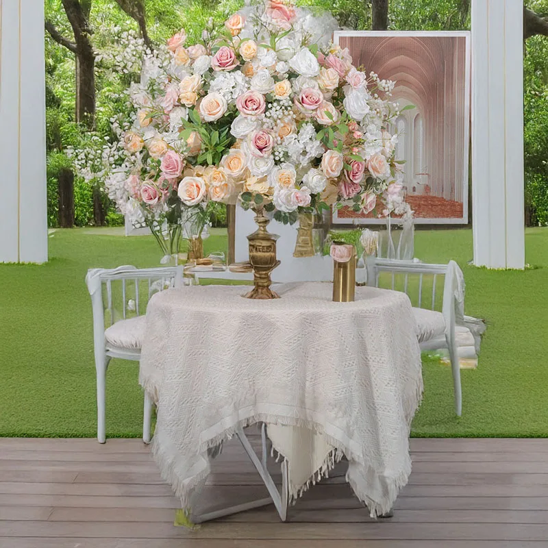 

80cm Greenery Pink Rose Flower Balls Gorgeous Table Decor for Candle Holders and Vases Create A Romantic Atmosphere for Weddings