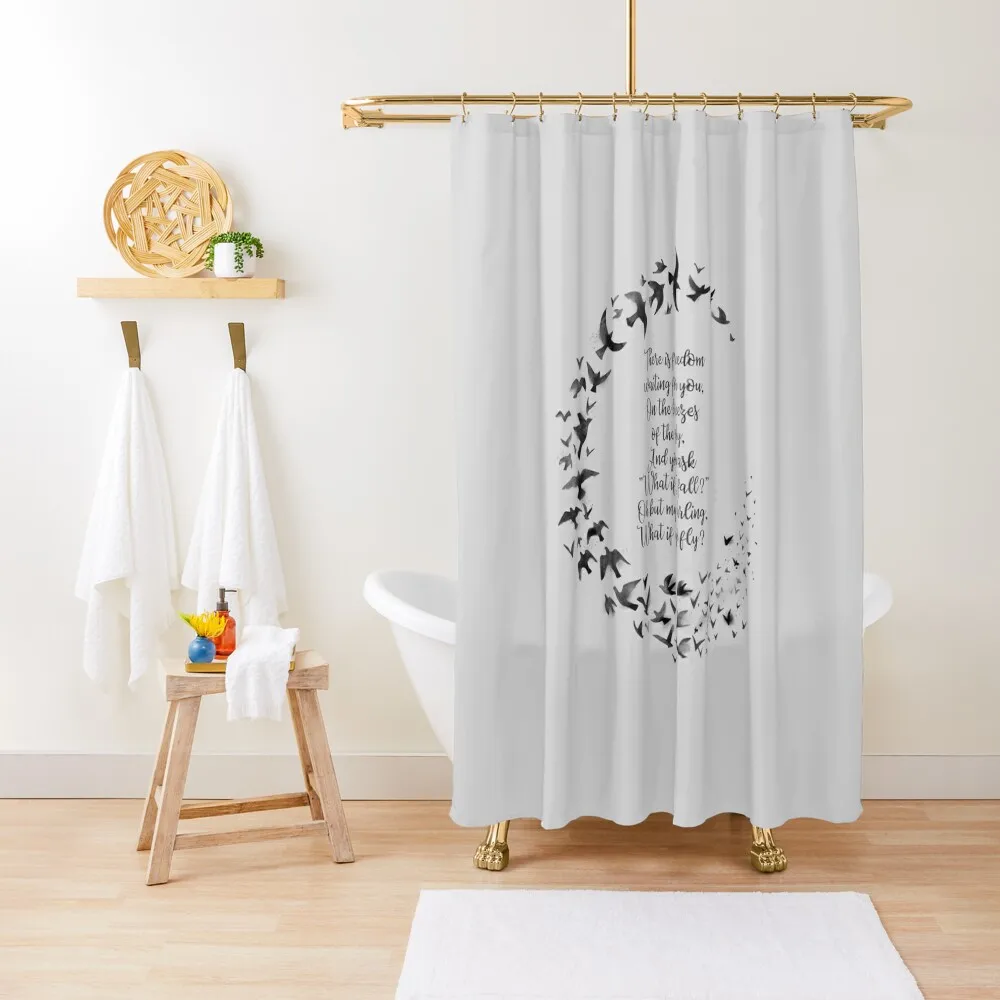 

What if I fall, what if you fly quote Shower Curtain Anime Shower Accessories For Shower And Services Bath Curtain