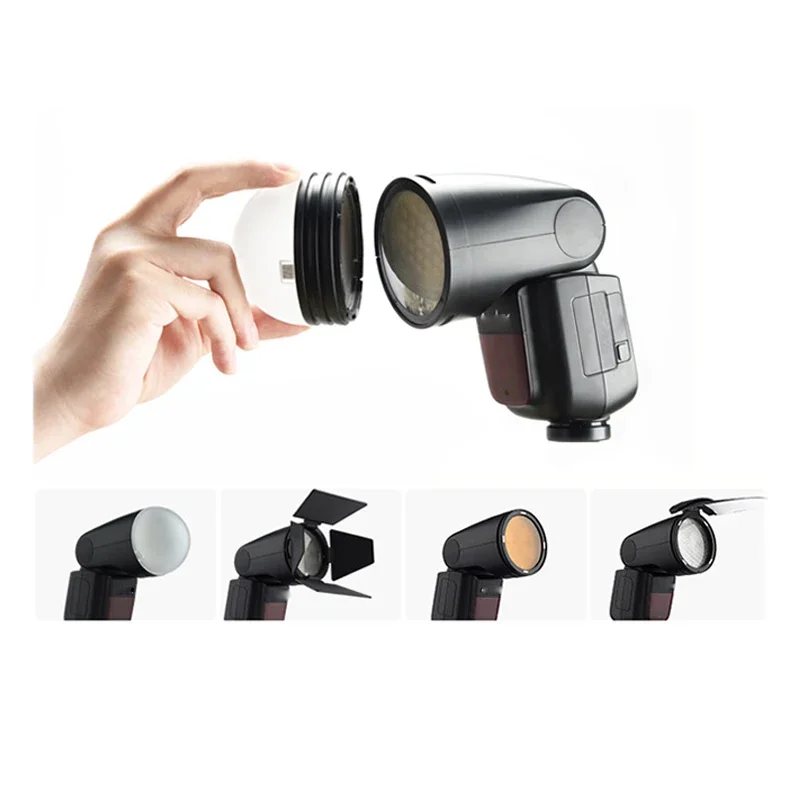 New V1 Flash Round Lamp Cap Set Top Hot Shoe Lithium Battery Camera External Photography Flash