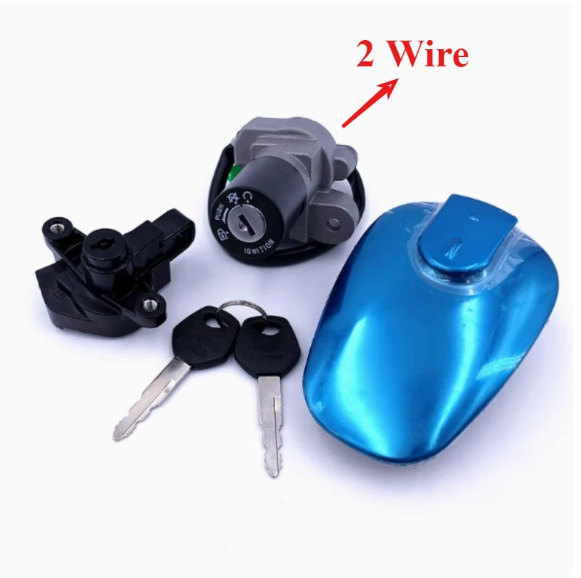 

2-проводной замок зажигания мотоцикла, ключ, крышка топливного бака, крышка топливного газа, замок крышки бака для Suzuki Haojue EN125-2 EN125-2A EN125