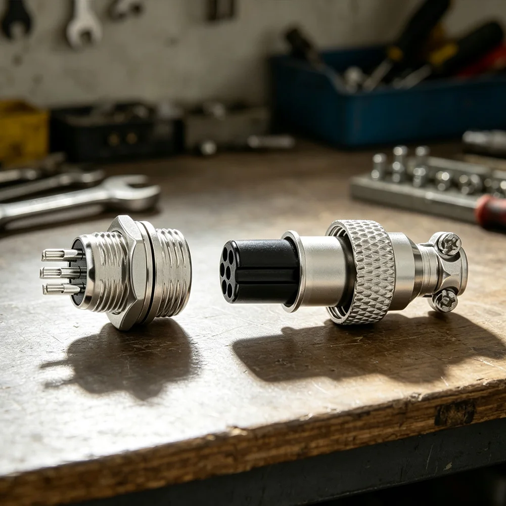 10 Pairs GX12 Socket Connectors with Robust Metal Housing for Automotive Data Acquisition and Communication Use