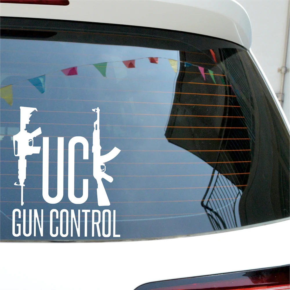 32 X 40 CM Gun Control Graphic Front Windshield Decor Stickers Auto Door Customized Decal Sport Styling Motor Car Body Sticker