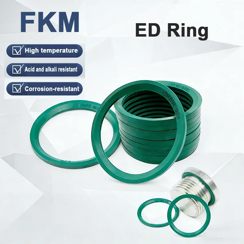 1-50Pcs FKM ED Seals DIN3869 85-90 Shore Fluor Rubber Hydraulic Fitting Washer Fluid Connector End Cap Seal ID 6.5/8.4/9.8~56mm