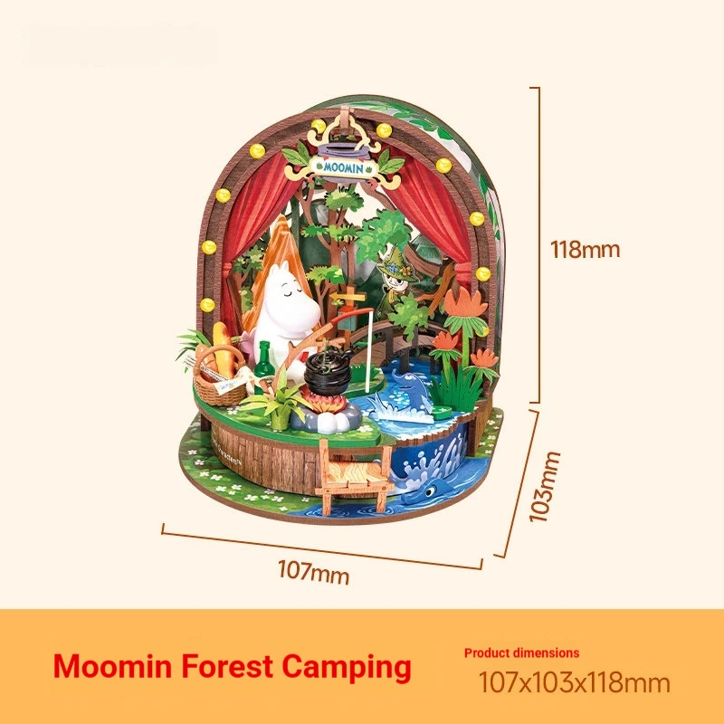 Moomin House – maison miniature faite à la main, blocs de construction de micro-modèles assemblés po