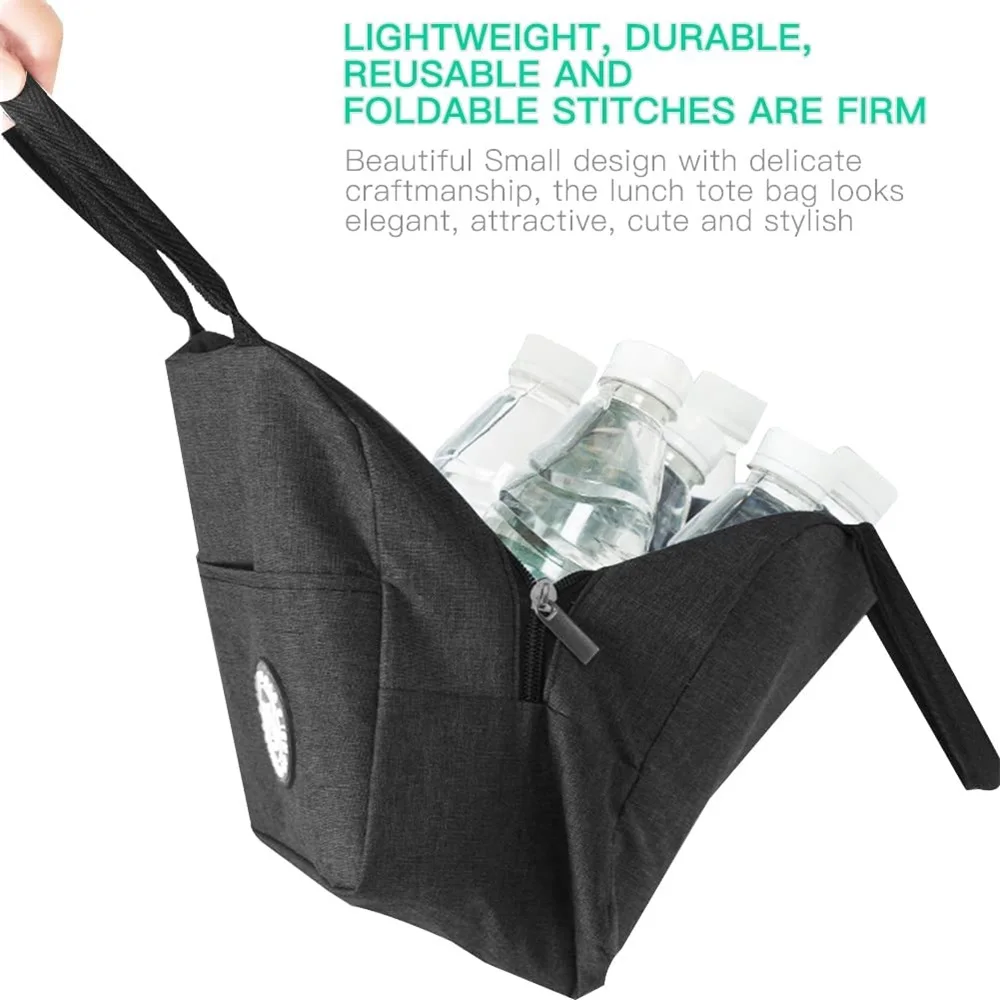 Isolierte Mittagessen Tasche Zipper Kühler Tote Thermische Tasche Mittagessen Box Leinwand Lebensmittel Picknick Mittagessen Taschen für Arbeit Handtasche Liebe Muster