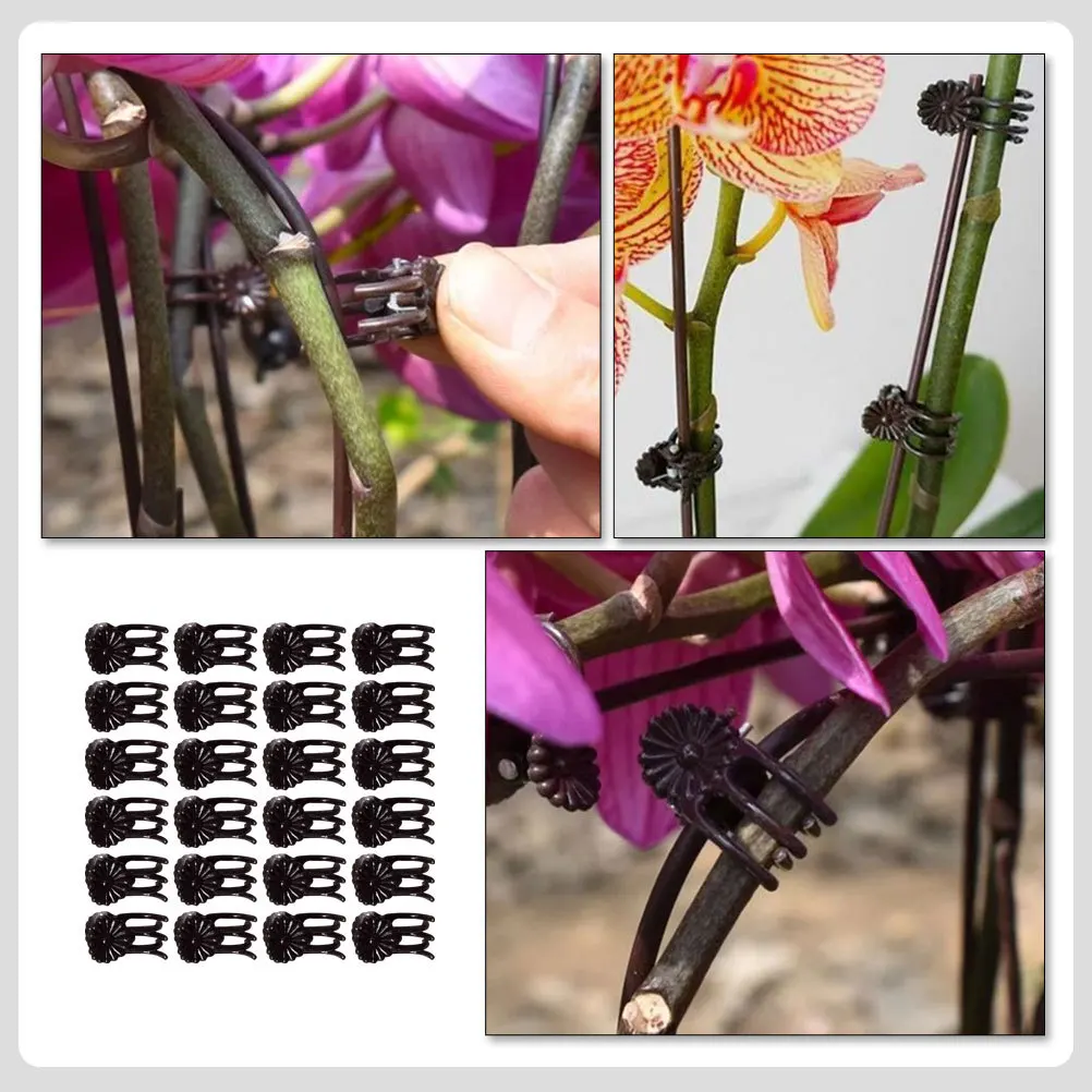 

100Pcs Durable Plant Support Clips Plastic Garden Vine Stem Clamp Flower Trellis Fixing Grafting Clips Plant Clip