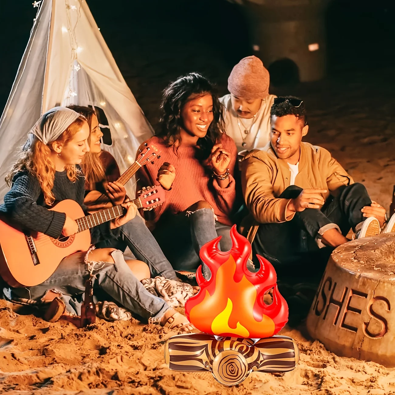 1/2 stücke PVC Aufblasbare Künstliche Lagerfeuer Rahmenlose Kunststoff Camping Party Dekoration Indoor Outdoor Szene Requisiten Thanksgiving – Detail 3
