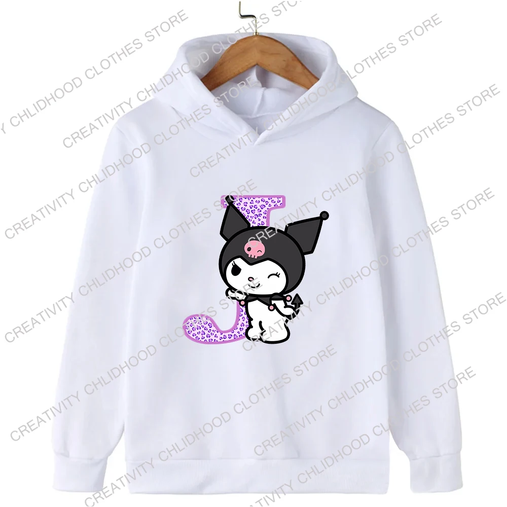 Kuromis Children Hoodies Letter ABCD Kids Pullover Casual Clothes Anime Kid Girl Boy Cartoons Kawaii Tops Sweatshirts Clothing