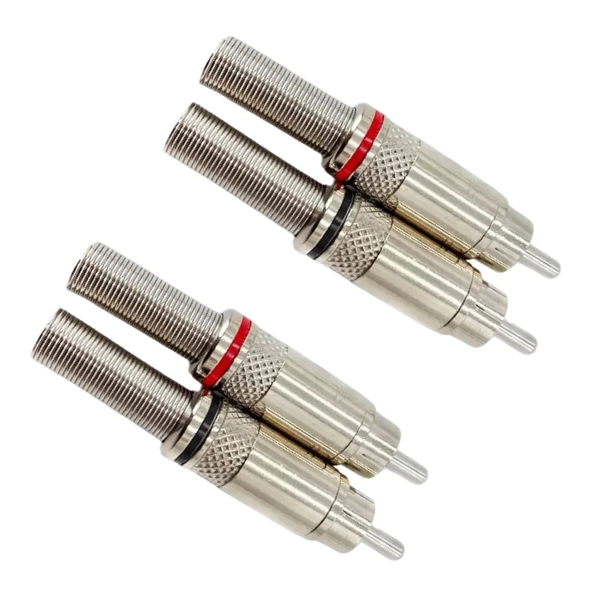 

High Quality RCA Male Gold Plated Audio Video Plug with Spring Solder Terminal Connector