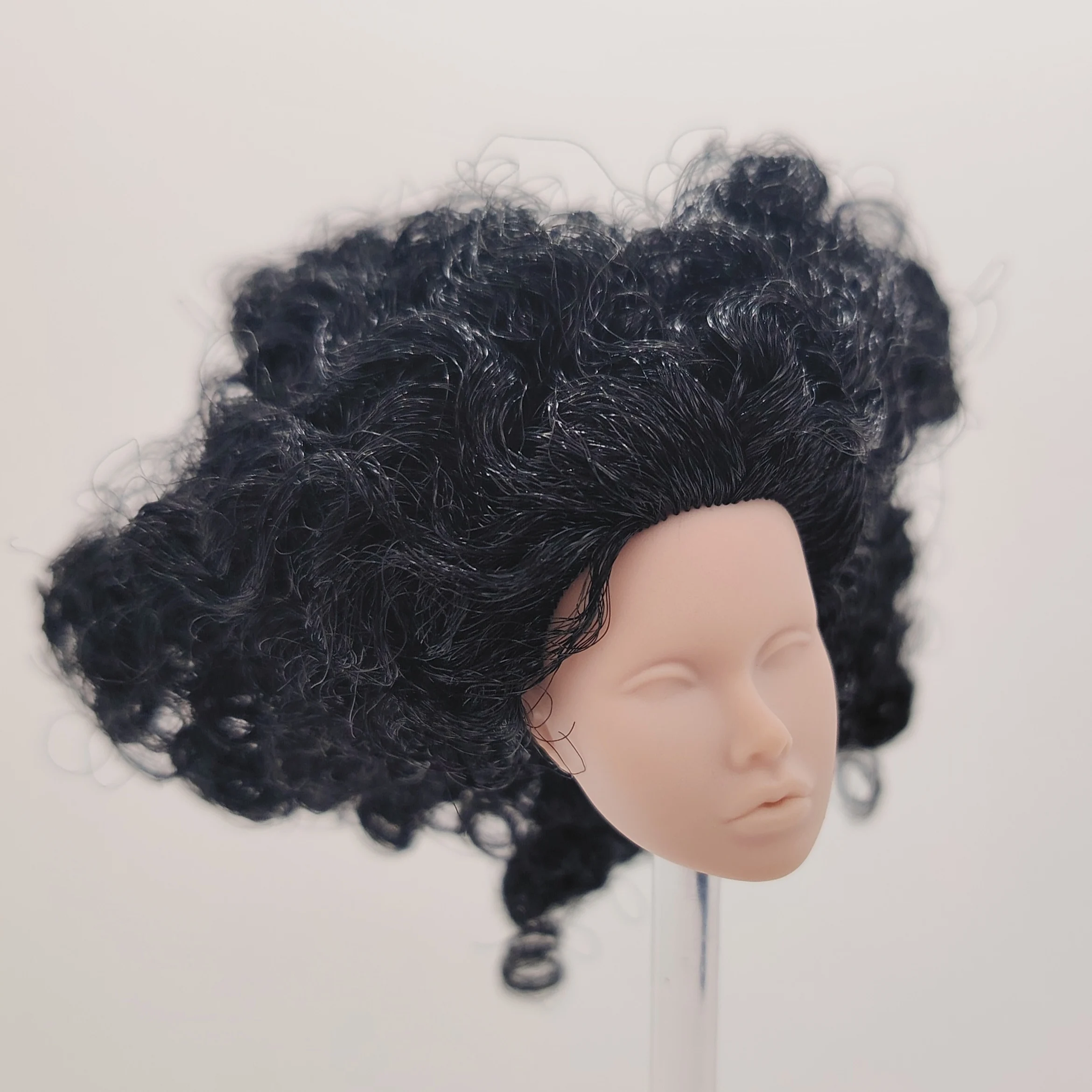 Fashion Royalty Poppy Parker Blank Face Japan Skin Black Hair Rerooted 1/6 Scale Integrity Doll Head