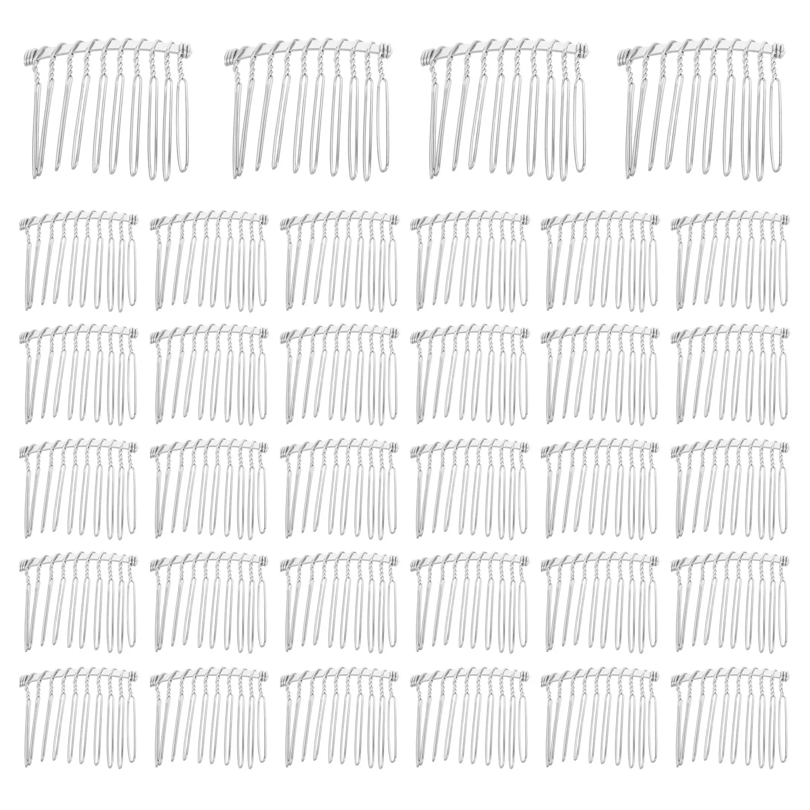

50Pcs Bridal Hair Combs Fine Tooth Metal Wire Crown Style Wedding Hair Accessories Veil Clip Headpieces for Brides and Formal
