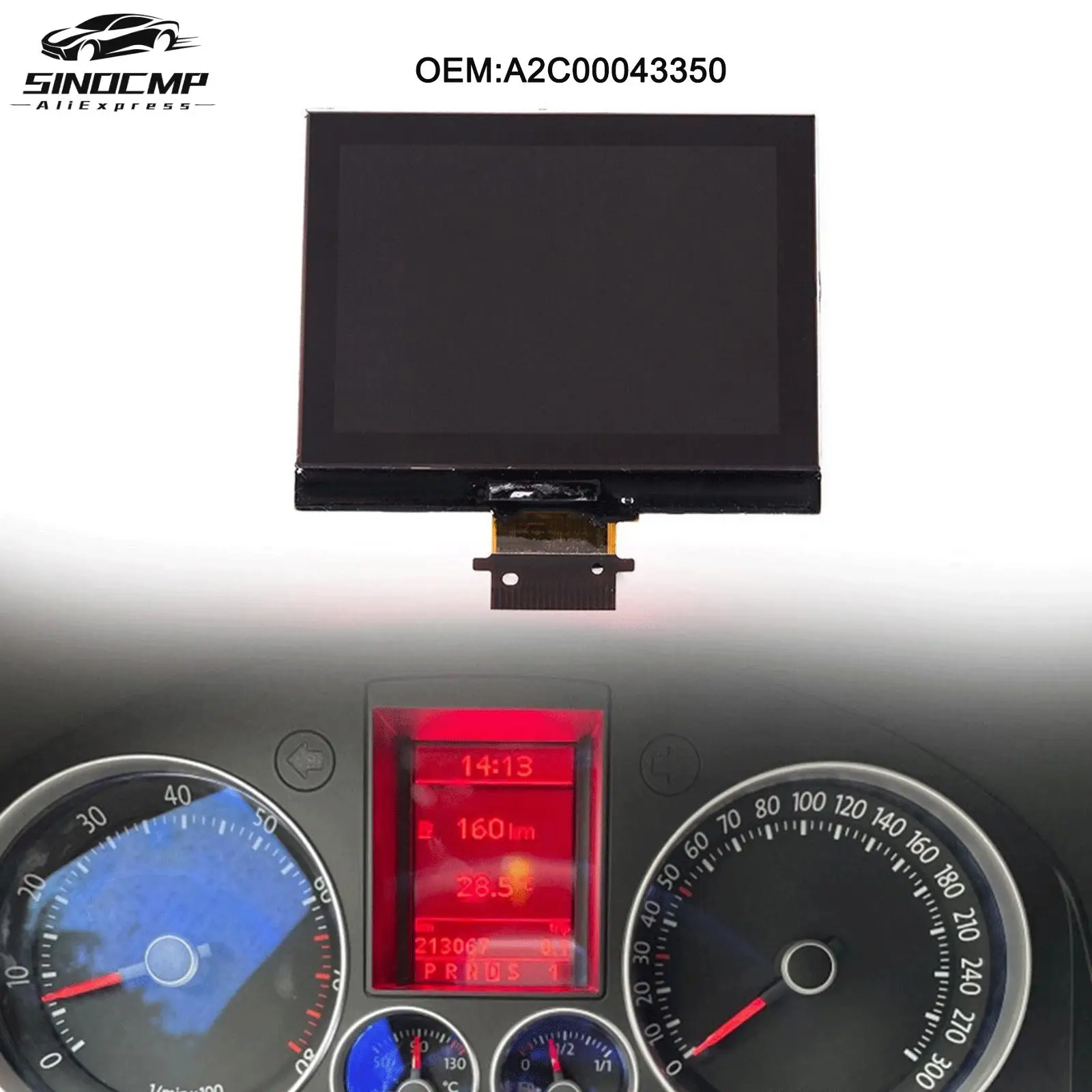 

Dashboard LCD Display Screen A2C00043350 For VW Magotan Passat 3C B6 Golf V Tiguan Jetta MFA FIS Skoda VDO Instrument Screen