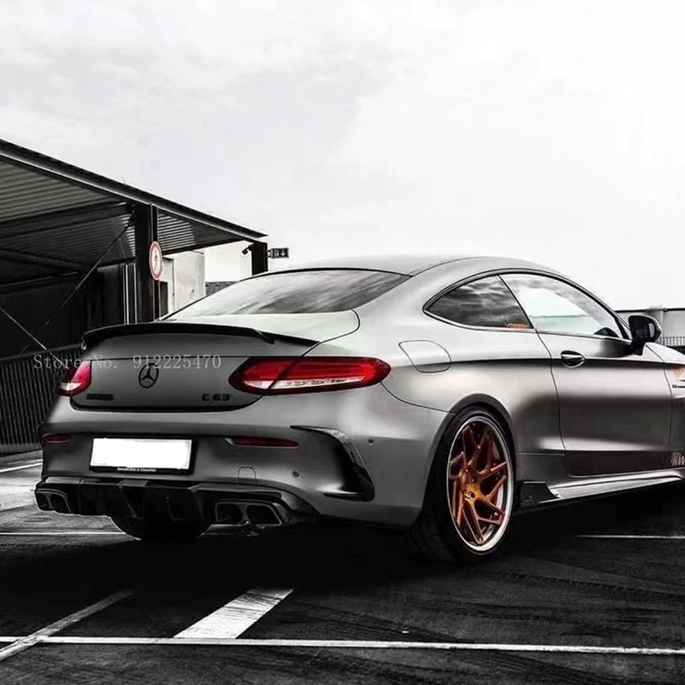 

For Mercedes-Benz C-Class C205 W205 2Door Coupe Carbon Fiber Rear Spoiler Trunk Wing 2015-2023 FRP Forged carbon