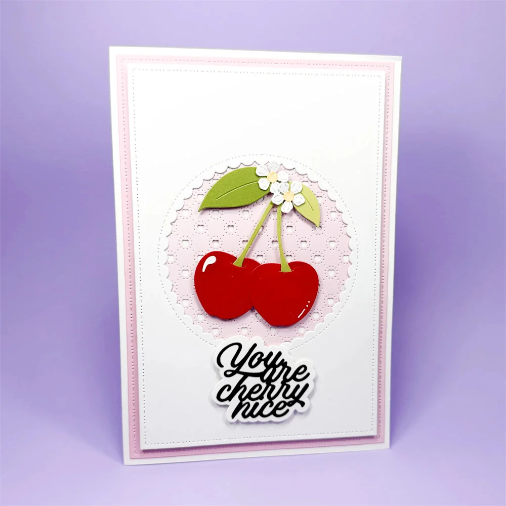 Metal Cutting Dies Cherry Nice Frames Die Sets for DIY Læber Kys Craft Making Greeting Card Scrapbooking Decoration Molds