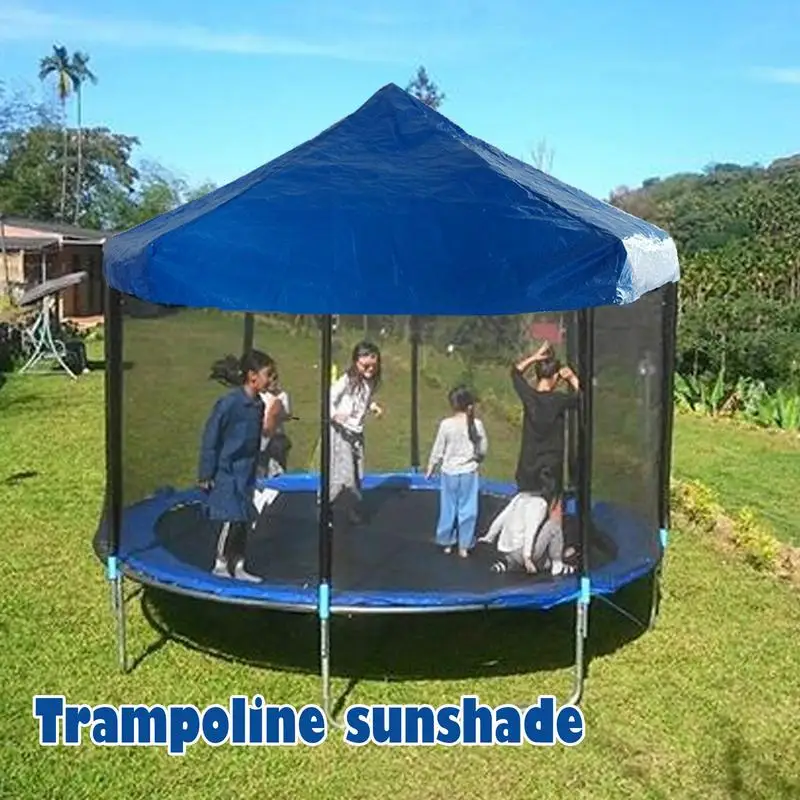 Trampoline Shade Cover UV-Resistant Oxford Waterproof Trampoline Sunshade Cover Dustproof Foldable Sun Shade Top Cover For 6ft