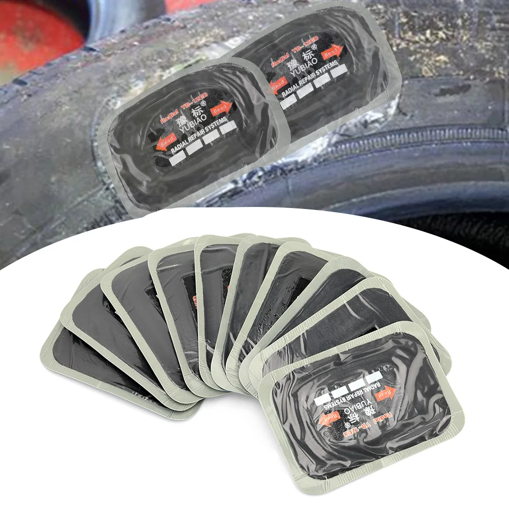 10Pcs 80*120mm Car Bicycle Natural Rubber Tire Tyre Puncture Repair Patch Tubeless Patches Automobiles Tire Repair Patch