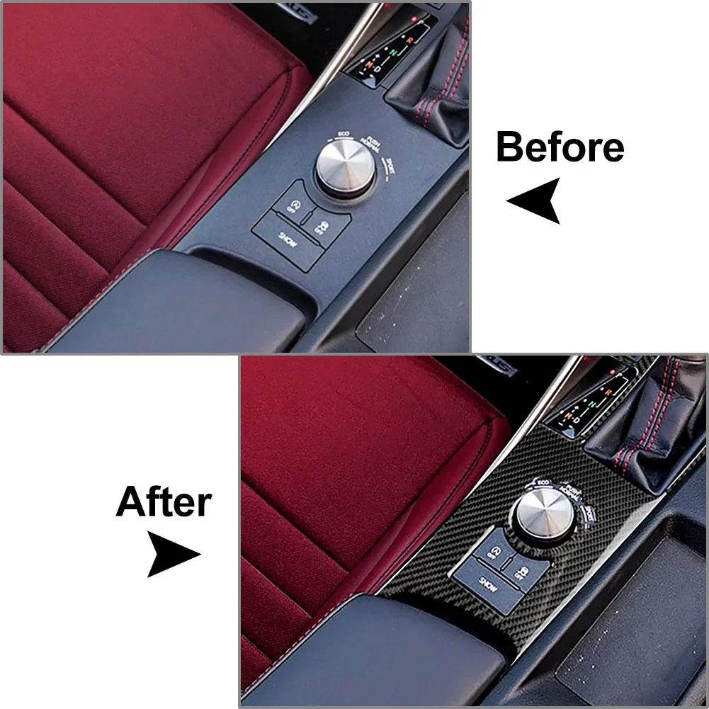 LHD ألياف الكربون سيارة والعتاد التحول صندوق غطاء لوحة الكسوة اكسسوارات الديكور لكزس IS250 IS350 2014 2015 2016 2017 2018 2019