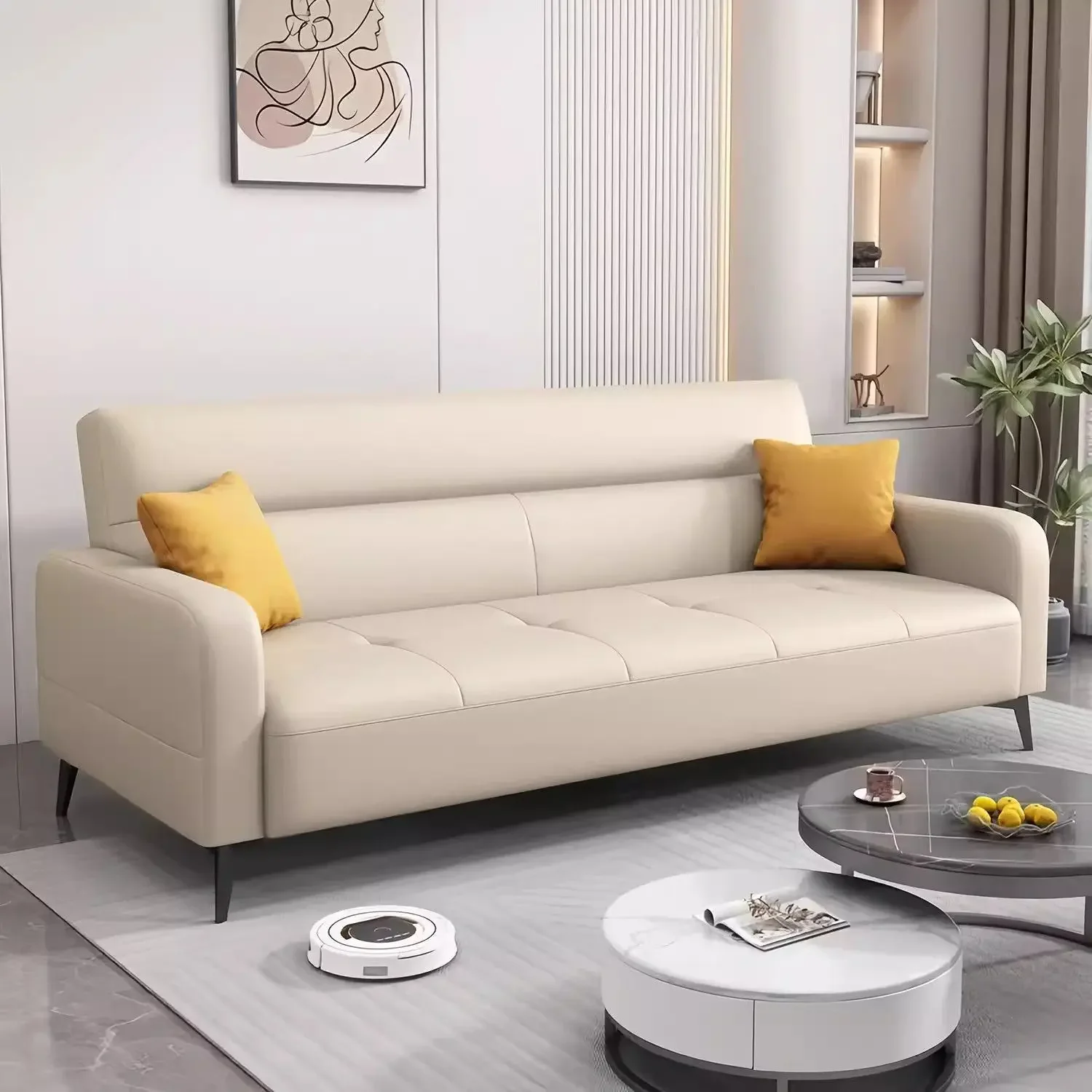 

Simple, modern, folding, sofa bed, dual-purpose, fabric, sofa small apartment living room