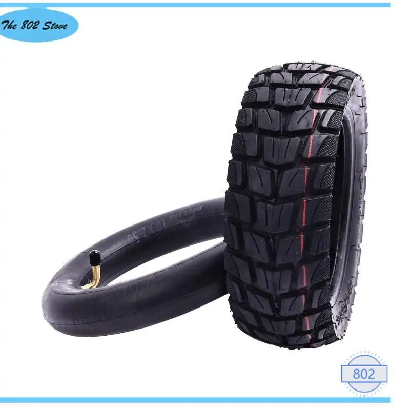 Conjunto de Pneus Grossos para Off-Road 80/65-6, Pneus Internos e Externos para Scooter Elétrico de 10 Polegadas com Linha Vermelha
