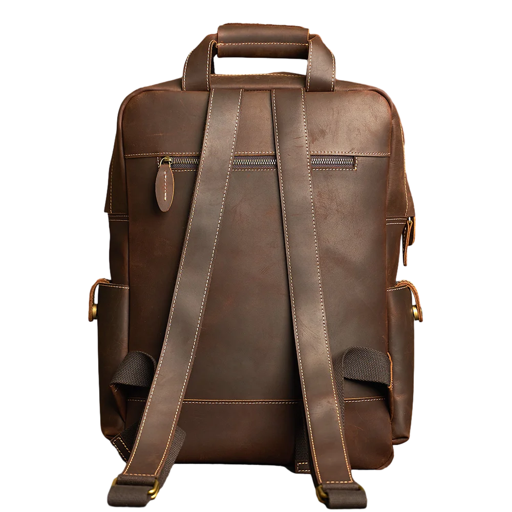 Genuine Leather Men's Backpack Highcapacity Bag Outdoor Travel Backpack Fitness bag Laptop Backpack Schoolbag For Laptop 17 Inch