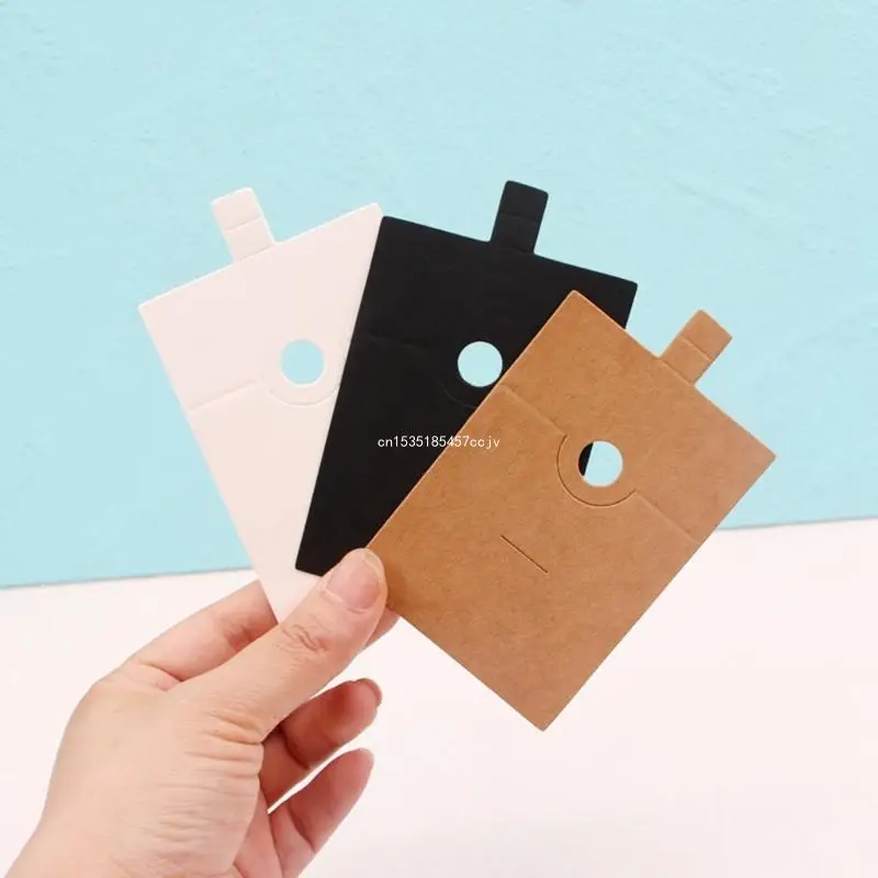 100 Pcs Blank Ring Holder Cards Kraft Papers Jewelry Display Cards Ring Cards Prices Label Tags for Selling Easy to Use Dropship