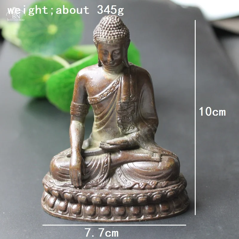 Antique Copper Shakyamuni Buddha Statue Brass Handmade Buddhism Sculpture Hindu Feng Shui Figurines Meditation Home Decorations