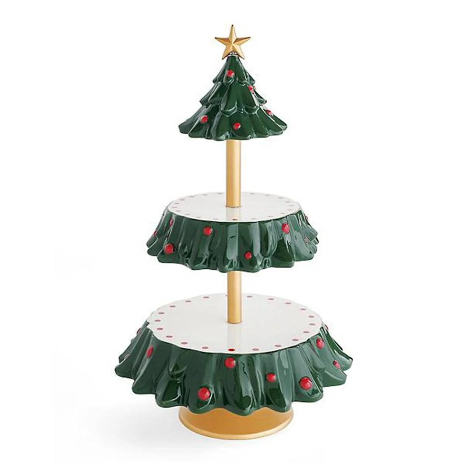 

Creative Christmas Tree Snack Rack Double Layer Cake Stand Xmas Party Supplies For Home Hotel Bar