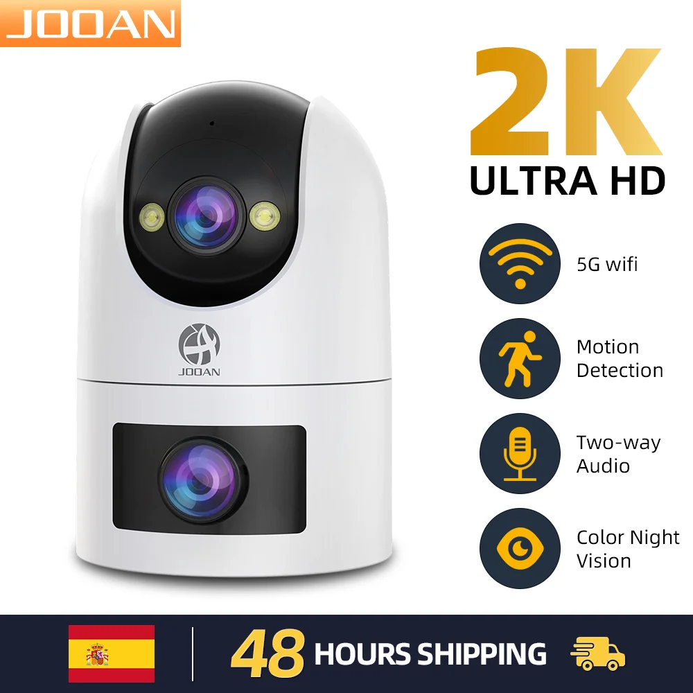 Caméra IP Wifi JOOAN 2K 6MP, Détection de Mouvement Intérieure, Vision Nocturne Couleur, Caméra de Sécurité Domestique, Moniteur Bébé