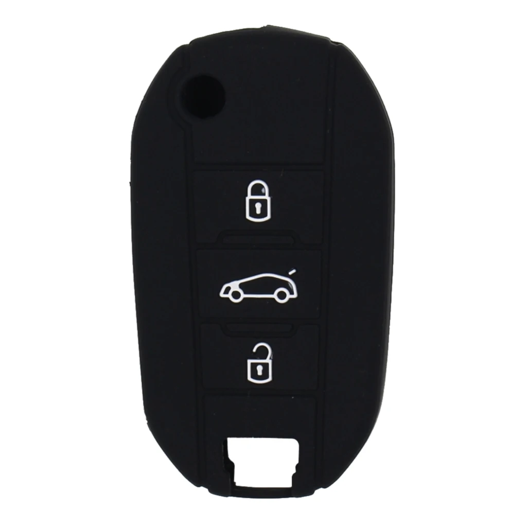 3 Buttons Silicone Car Holder Entry Folding Flip Shell Remote Protective Case for