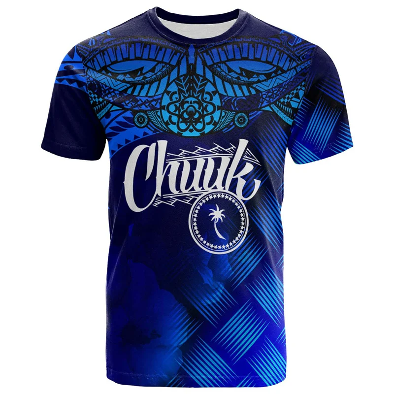 Chuuk Micronesia 3d Print T-Shirt Heren Ronde Hals Korte Mouwen Mode Casual Tops Polynesische T-Shirt Straat Oversized T-Shirt