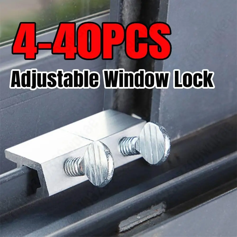 4-40PCS Adjustable Window Lock Stopper Safety Locks Anti-theft Door Lock For Kids Pets Non Punching Sliding Door Window Lock