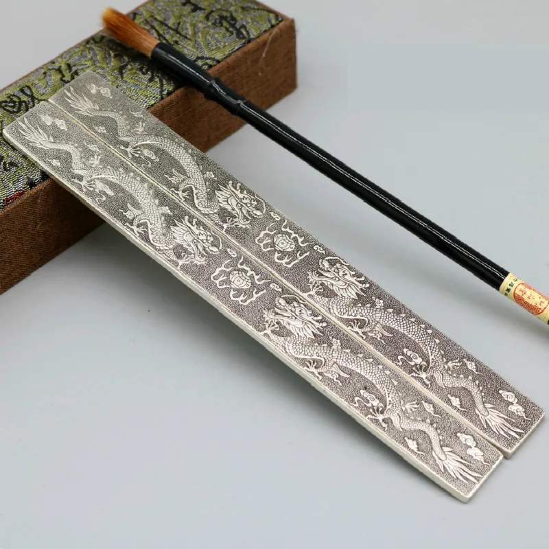 Fine Carving Paperweights Multifunction Cupronickel Paper Pressing Paperweights Chinese Painting Calligraphie Brush Paperweights