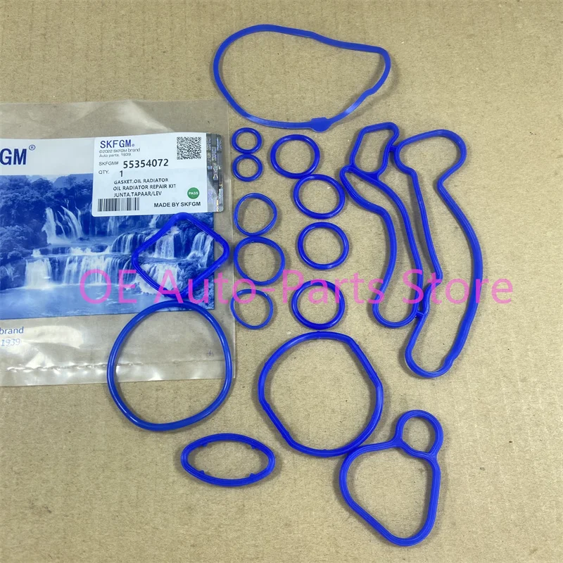 Engine Cooling System Oil- Cooler Gasket Seals Blue 2724577 For Chevrolet Cruze 1.6 1.8 Sonic Orlando Opel Astra Zafira 55354072