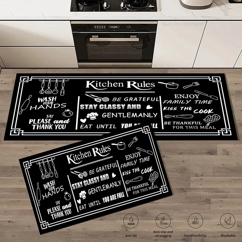 VIKAMA Rutschfeste Holzmaserung-Küchenmatte, Fleckresistenter Teppich, Maschinenwaschbarer Langlebiger Teppich, Ideal für Bettseiten und Türflächen