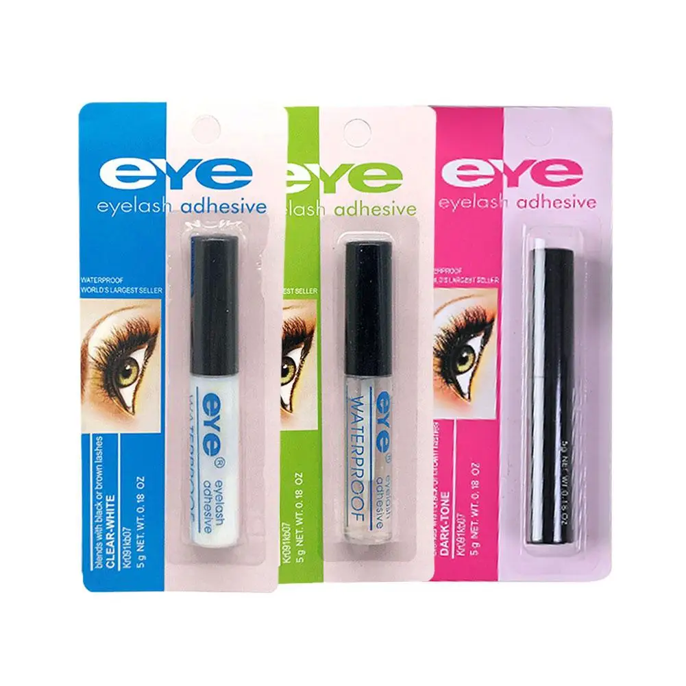 Waterproof Strong Adhesive Eyelash Glue Quick Dry No Eyelashes Clear Eye Color Irritant Glue Lashes Extension Makeup False J0X7