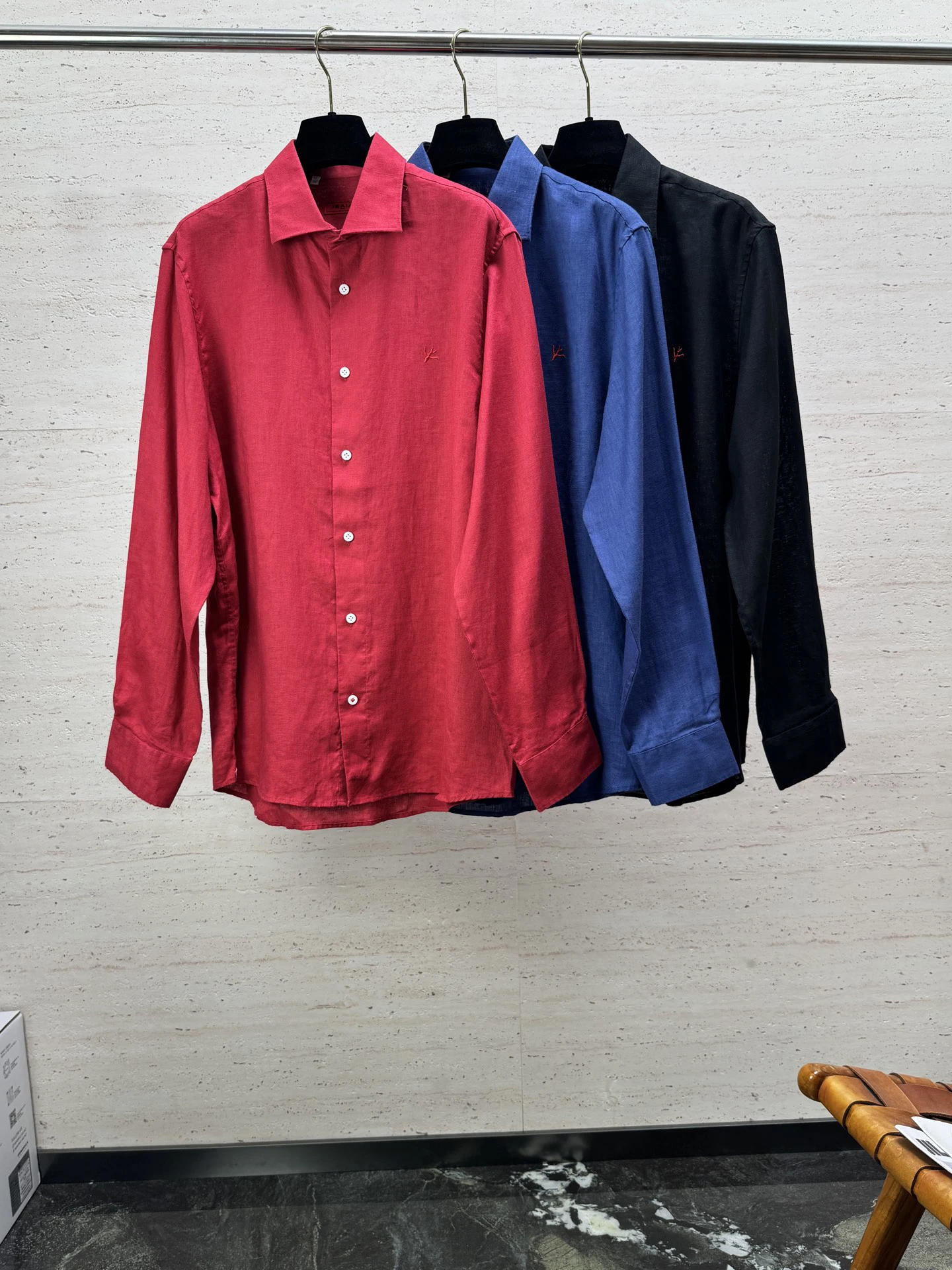 OECHSLI Shirt Linen men 2027 New Thin casual breathable embroidery comfortable long sleeves straight high quality Big size S-4XL