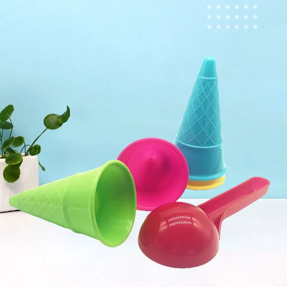 5 pçs criativo jogando casa atividades ao ar livre colher praia jogo areia brinquedos conjunto sorvete cone modelo