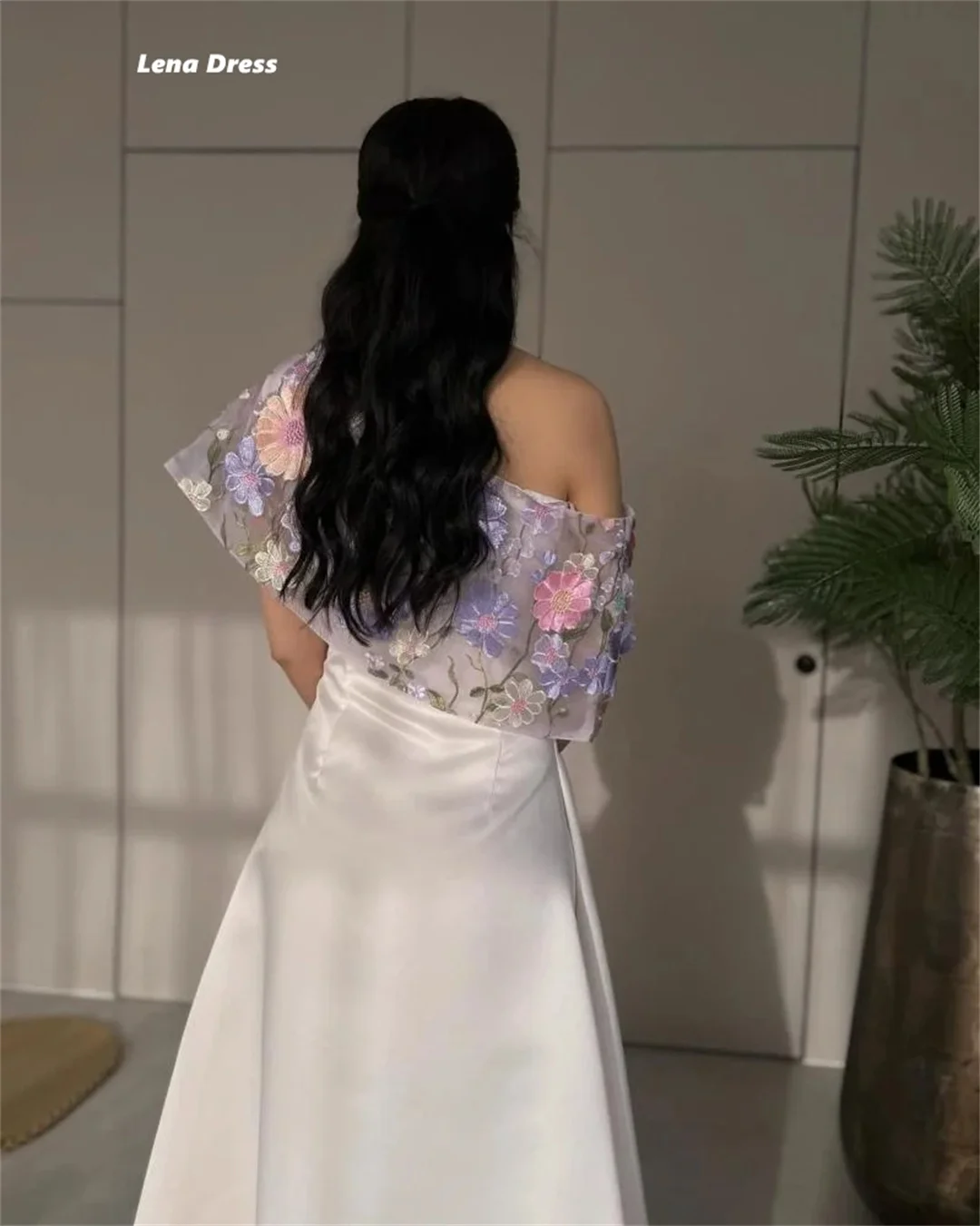 Lena One Shoulder Party Dresses Luxury Prom Dress 2025 Custom Made Flower Lace Women's Elegant Dresses for Special Event Evening
