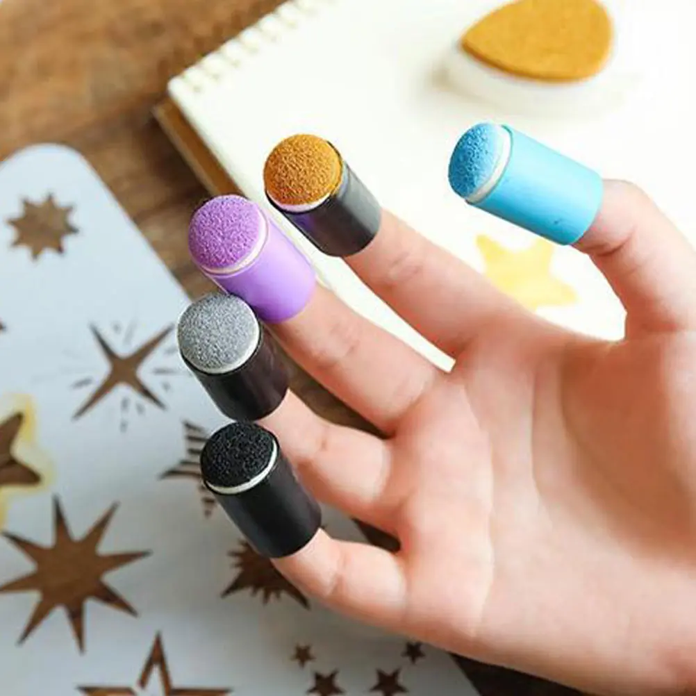 

6pcs Finger Dauber Drawing Ink Accessories Handbook Clay Cover Paint Sponge Applicator Craft Tool for DIY Art Project