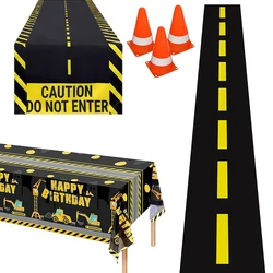 construction truck party tablecloth table runner Engineering excavator theme table cover boy construction birthday party decor