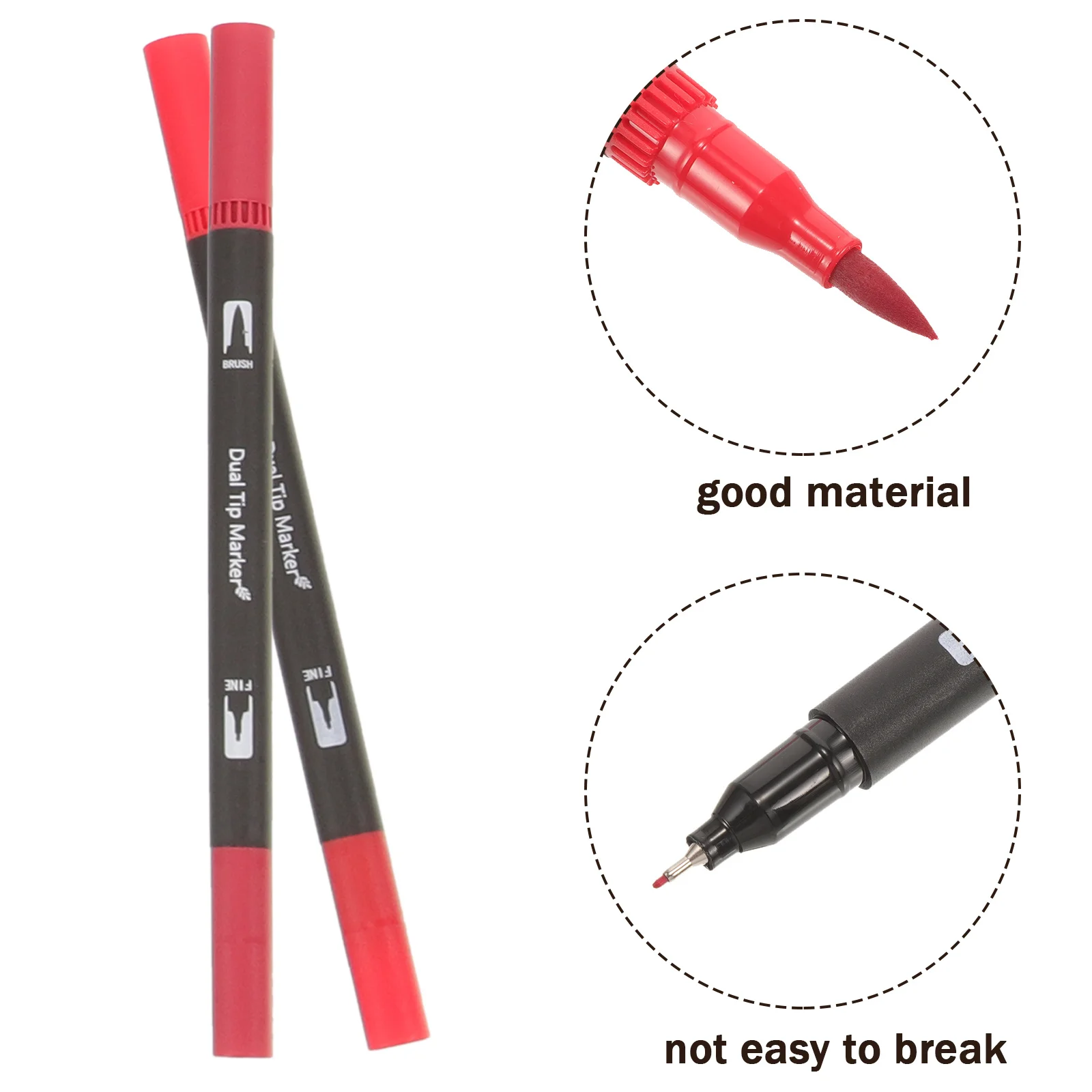 

24Pcs Paint Marker Pens Double Tip for Glass Ceramic Wood Fabric Canvas Metal Art Drawing Markers Set