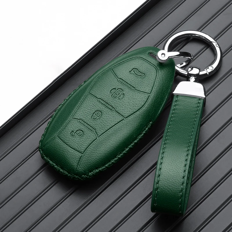 Leather Car Key Case Remote Cover Shell Holder Protector Bag Fob For Hongqi HS5 HS7 H9 H5 E-HS9 H6 HQ9 HongQi Accessories 2024