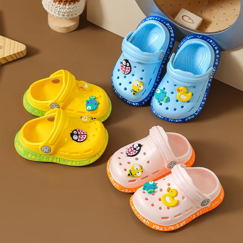 Summer Kids Sandals Cartoon Baby Girl Shoes Soft-Soled Non-Slip Slipper for Boys Fashion Hole Home Slippers