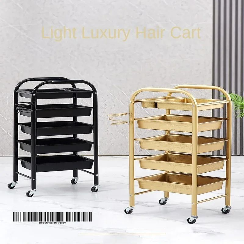 Large Capacity Beauty Salon Auxiliary Cart Multifunctional Barber Shop Trolley with Wheels Efficient Tool Organizer