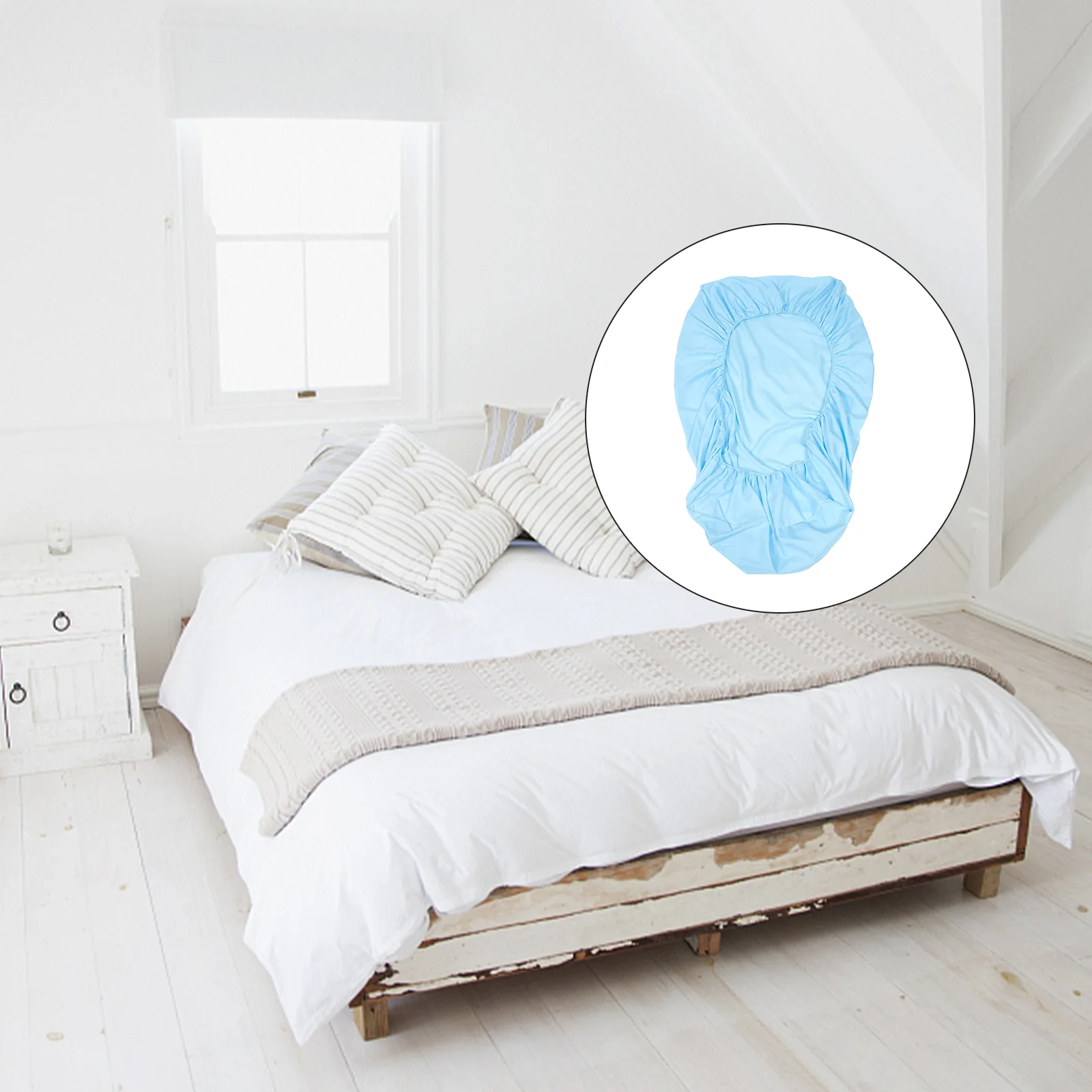 

Polyester Fitted Sheet Mattress Protectors Comfortable Sky Blue Individual Couches Sheet for Home Hotel Twin XL