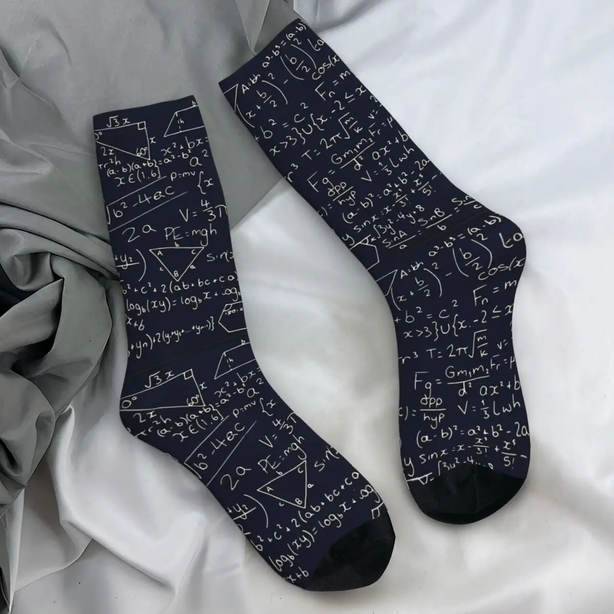 Colorful Math Formulas Stockings Design Fashion Socks Winter Anti Sweat Socks Adults Men Climbing Medium Soft Socks