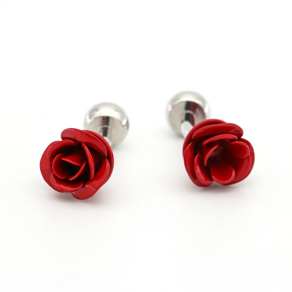 Personality Blue Rose French Shirt Cufflinks Metal Romantic Men Women Fashion Trend Accessories