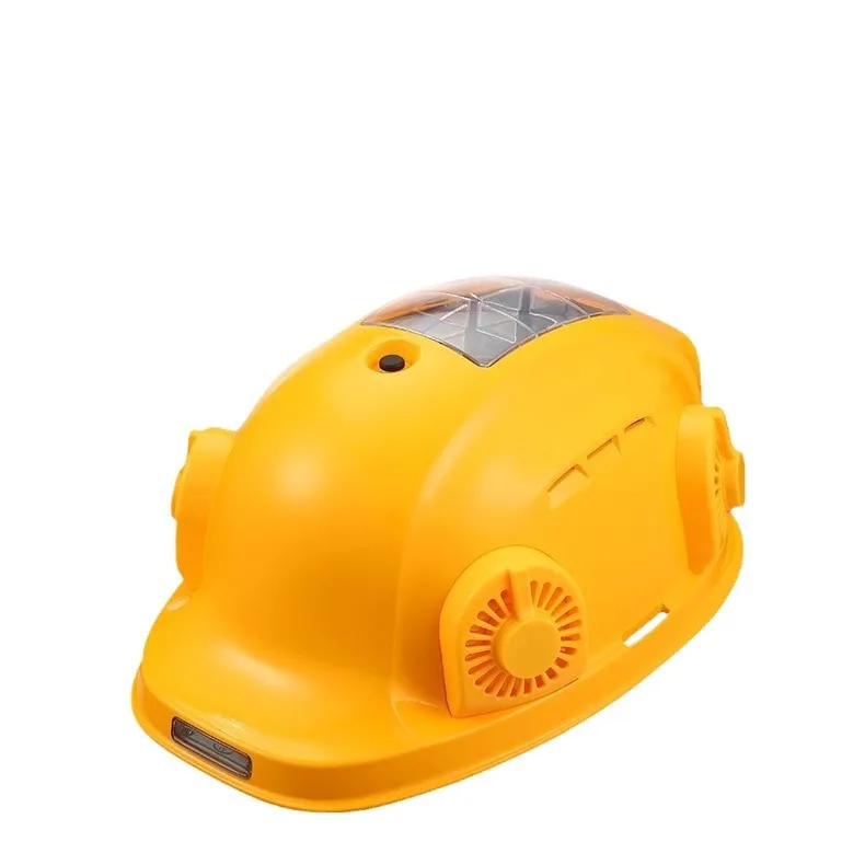 

HBC High Quality Solar Fan Flame Retardant Safety Hat Strap LED Light Summer Electric Fan Helmet