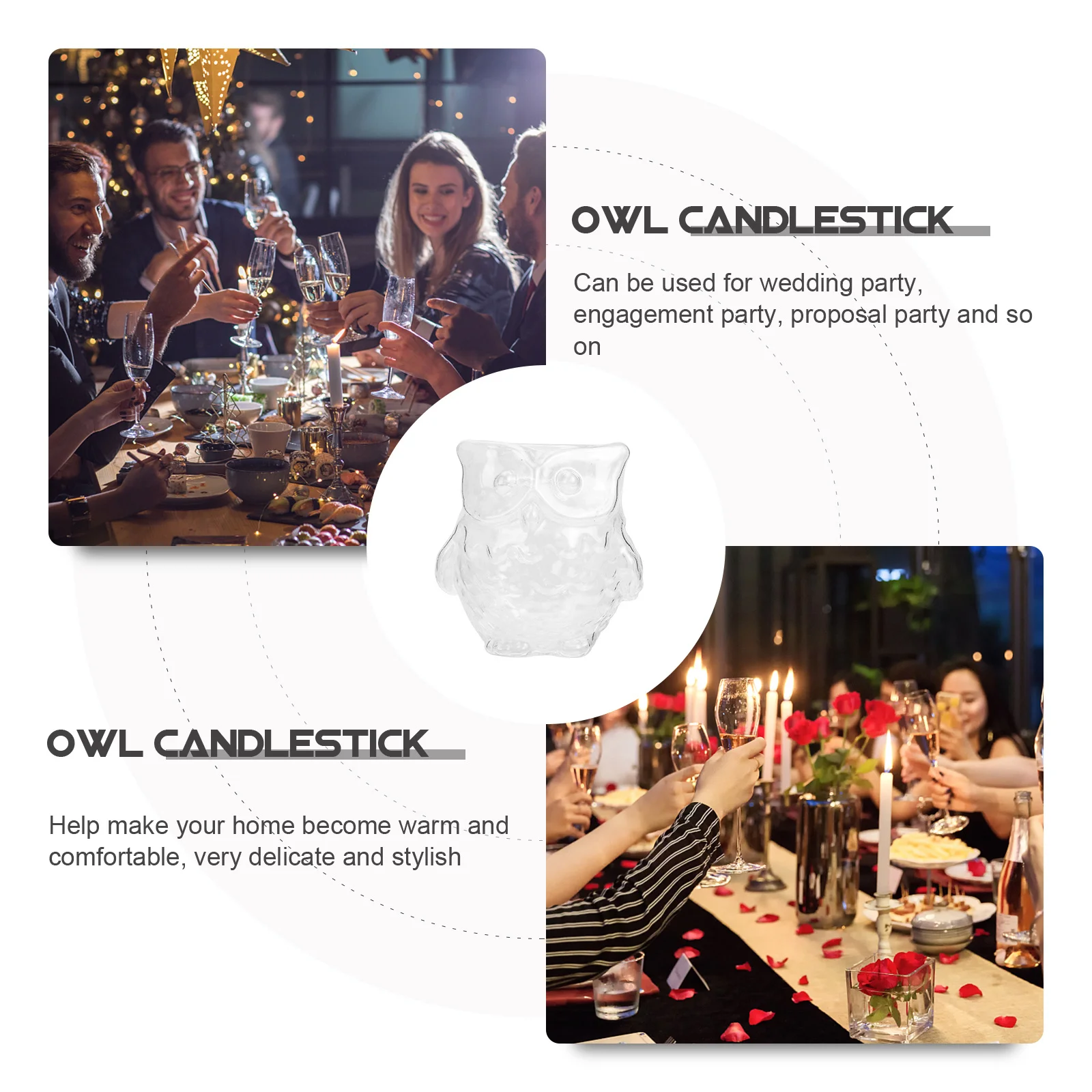 

Decorative Stand Candles Holder Bird Candlestick Home Owl Table Centerpiece Ornaments