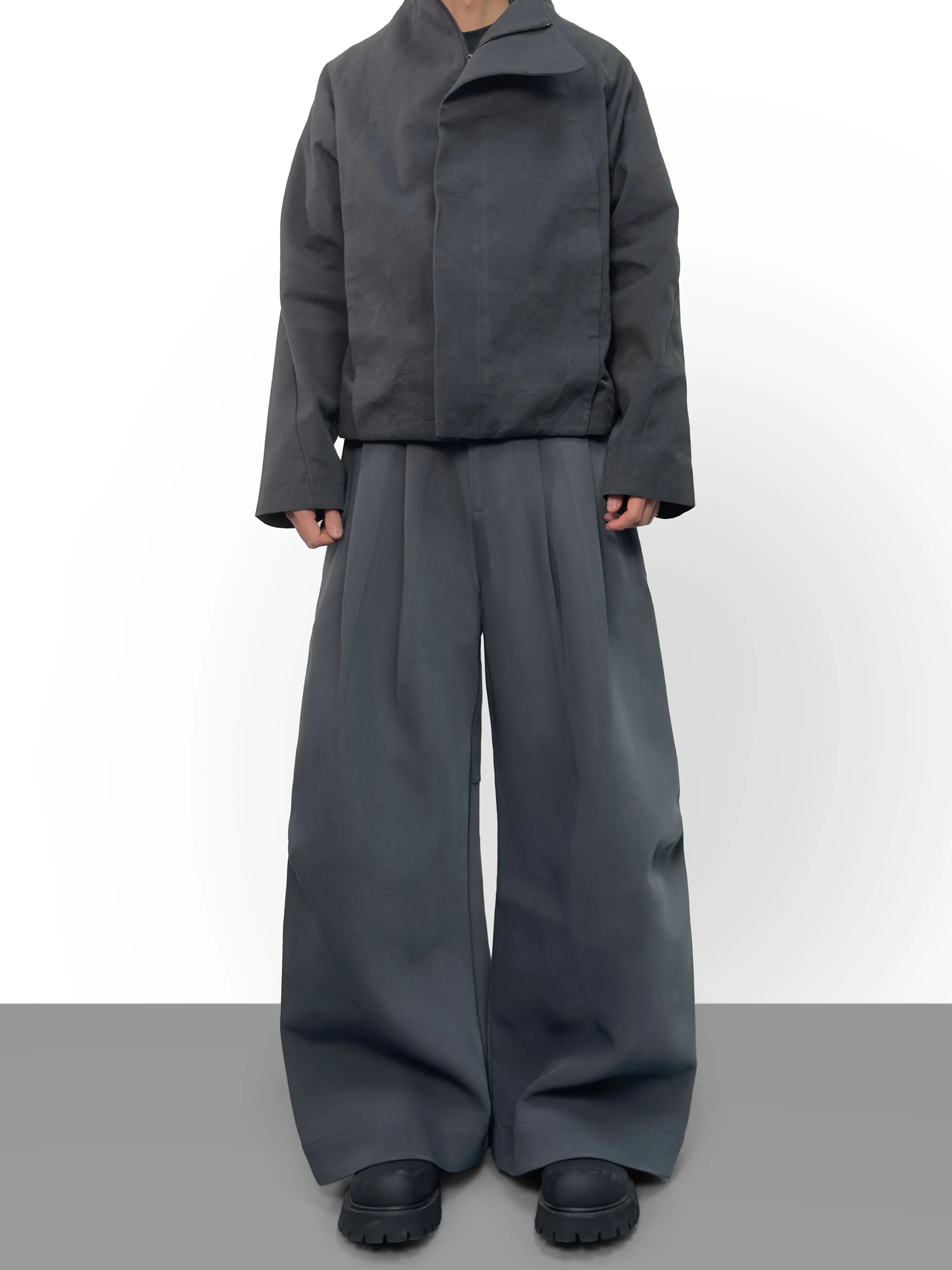 BAOVICTO 004 Youthful Wideleg Pants Pleated Loose Deconstructed